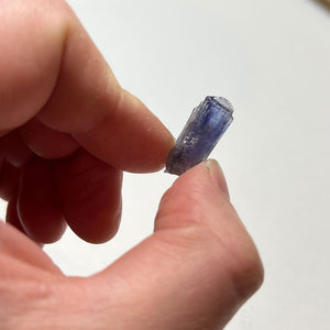 tanzanite crystal in hand