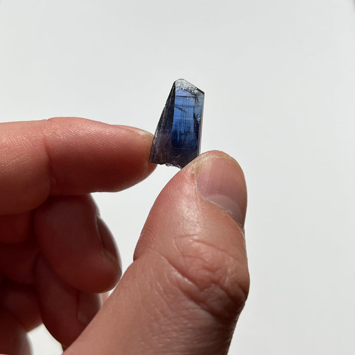 deeply saturated natural tanzanite crystal