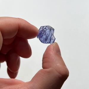 tanzanite crystal in hand