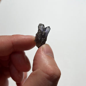 natural tanzanite crystal in hand