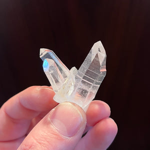 quartz crystal in hand