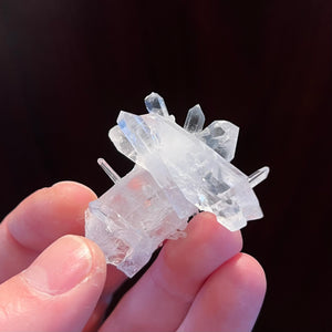 natural quartz in hand