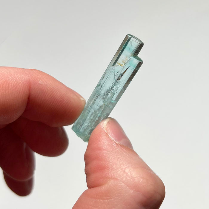 blue green beryl crystal from nigeria