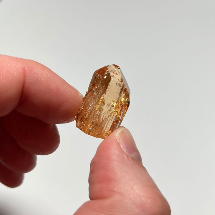 natural topaz crystal from zambia peach color 