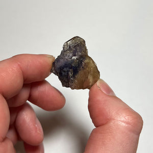 tanzanite crystal raw in hand