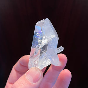 quartz crystal in hand 