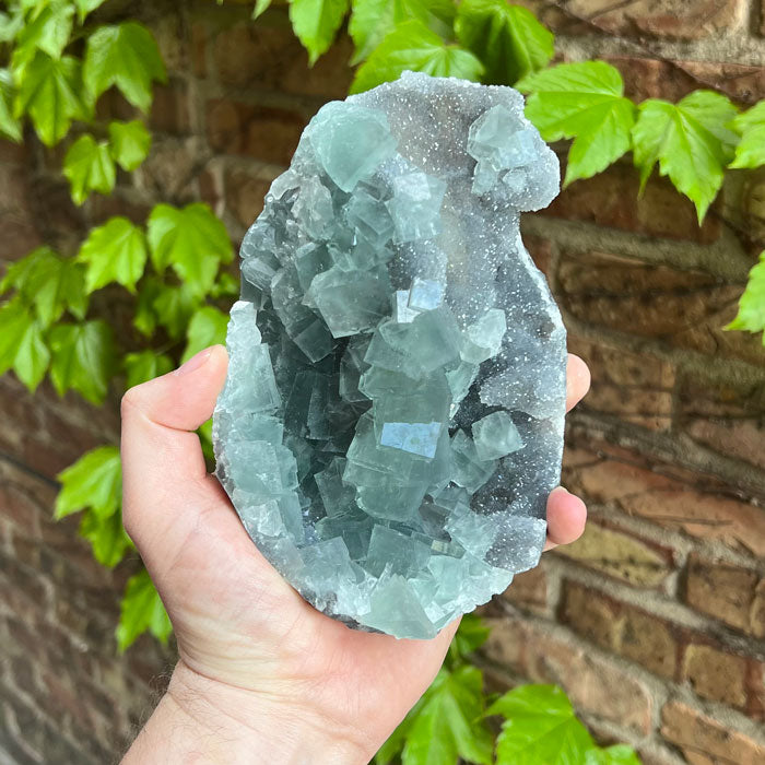 Chinese fluorite and drusy quartz