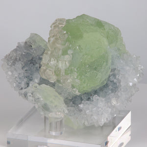 180g Green Fluorite, Quartz, and Calcite Crystals