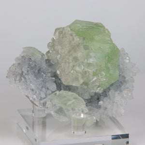 180g Green Fluorite, Quartz, and Calcite Crystals