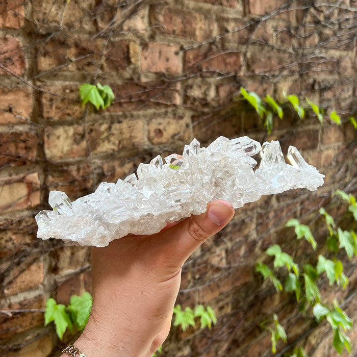 526g Awesome Long Clear Quartz Crystal Cluster from Arkansas