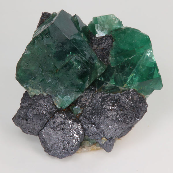 Green Fluorite from Weardale, England - Classic Fluorite Mineral outlet Crystal Specimen, with Long Wave and Daytime Fluorescence