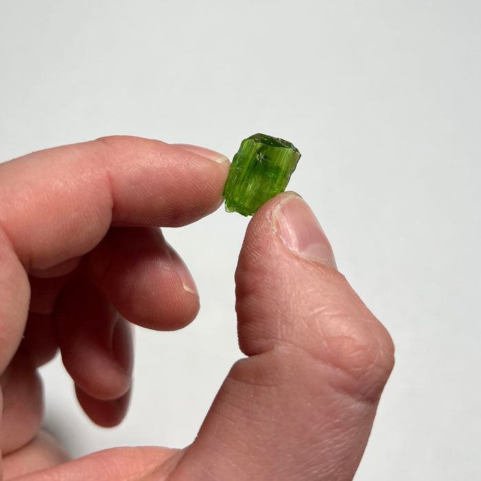 Natural deep green tremolite crystal