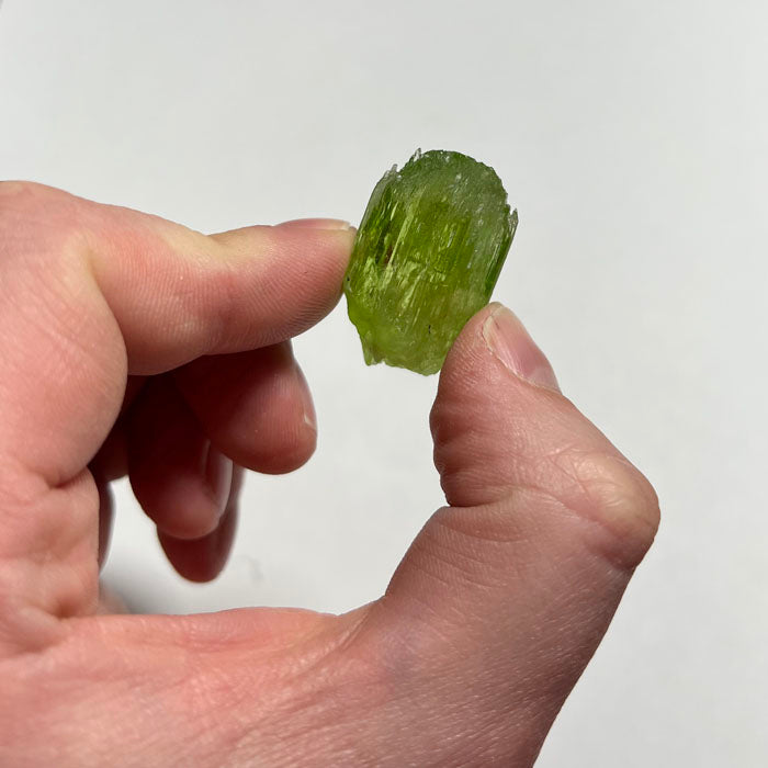 Vibrant Green Diopside Crystal Etched