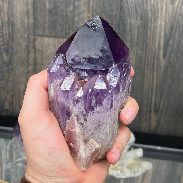On Hold D.S.) 2354g Huge Natural Amethyst Crystal Point - Mineral Mike