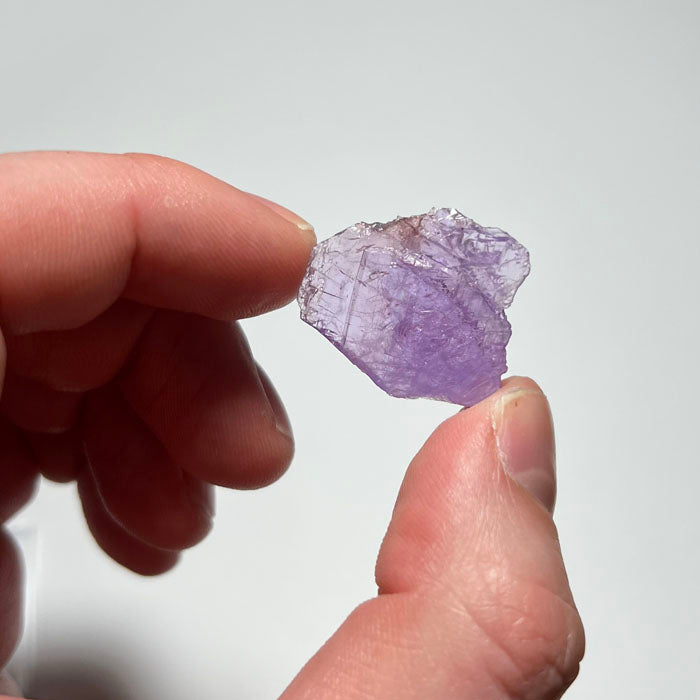 pink purple axinite crystal from tanzania