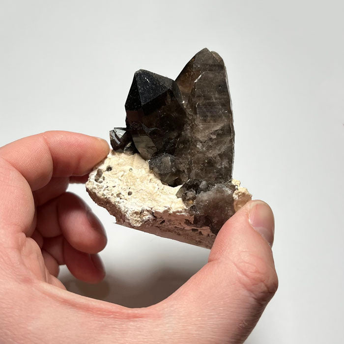 Smoky Quartz on Feldspar