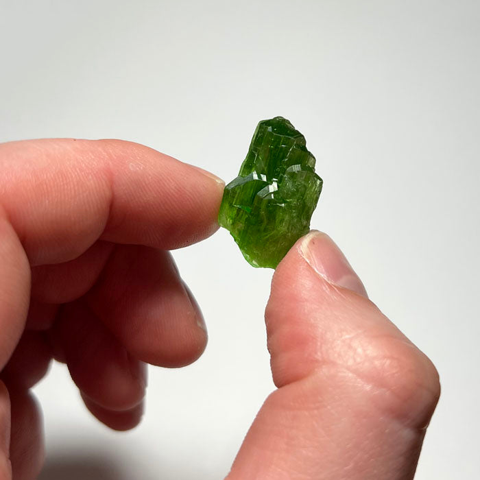 vibrant green tremolite crystal from tanzania