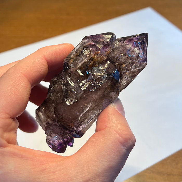 Enhydro Amethyst Crystal // Zambia - 33.2 grams // African Smoky Phantom Purple Quartz Crystal Point top Specimen