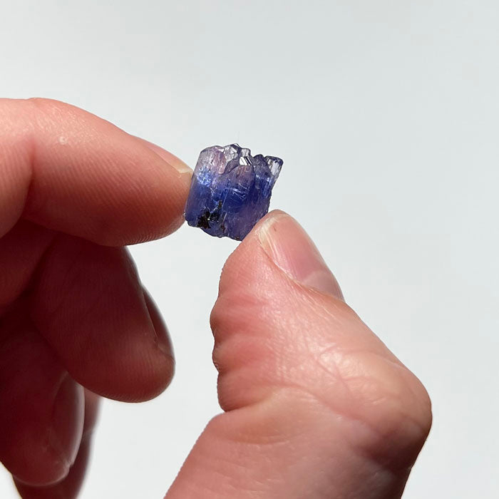 pink and blue bi color tanzanite crystal