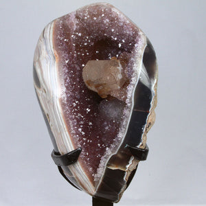 Amethyst Geode with Calcite