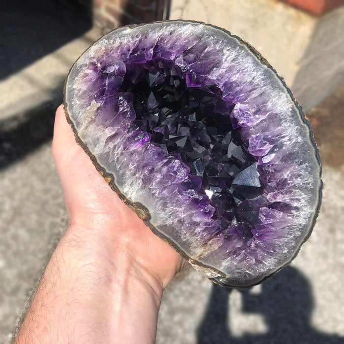 Deep Purple Raw Amethyst Crystal Geode