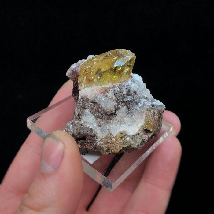 Raw Apatite Crystal on Matrix - Mineral Mike