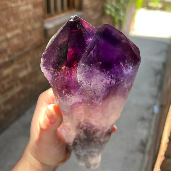 On Hold D.S.) 2354g Huge Natural Amethyst Crystal Point - Mineral Mike