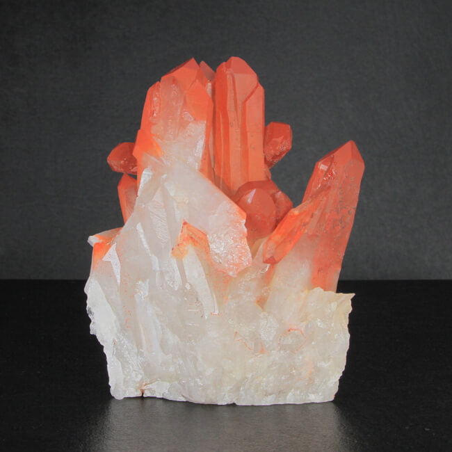 220g Hematite Coated Quartz Crystal Cluster - Mineral Mike
