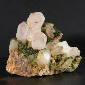 Quartz Cluster and Epidote Crystals