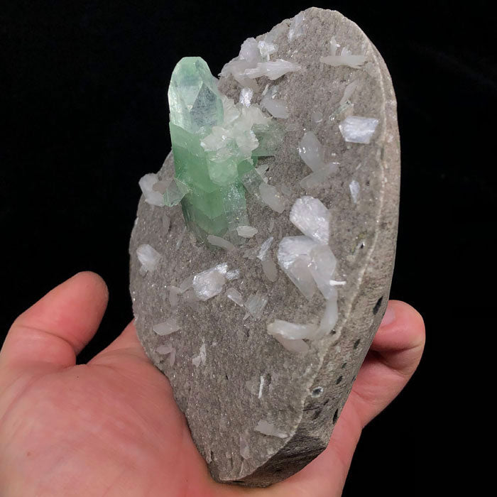 *RARE* Green Apophyllite with store Stilbite raw specimen 413g