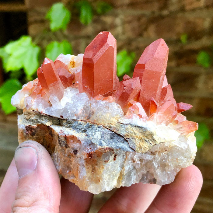 Hematite included quartz crystals morocco